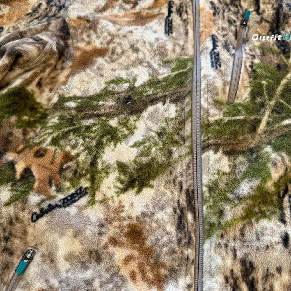 Cabela's Camouflage Fleece Zip Up Sweatshirt - Picture 4 of 8